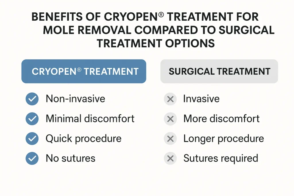 Benefits of professional mole-removal assessment at LA LIPO Borehamwood