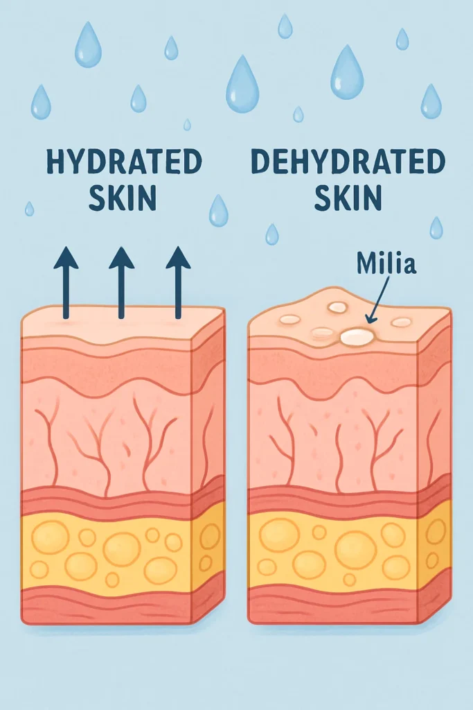 The importance of hydration and milia production Borehamwood