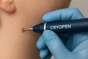 Person receiving skin tag removal Borehamwood
