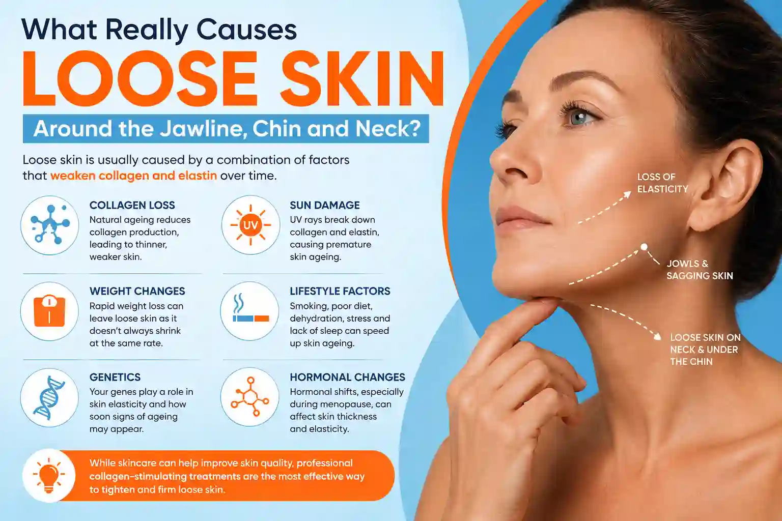 What Really Causes Loose Skin Around the Jawline, Chin and Neck Borehamwood?